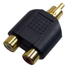 ADAPTADOR 1 RCA MACHO X 2 RCA FEMEA - DOURADO