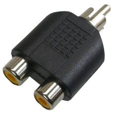 ADAPTADOR PLUG RCA x 2 JACK RCA - NICKEL
